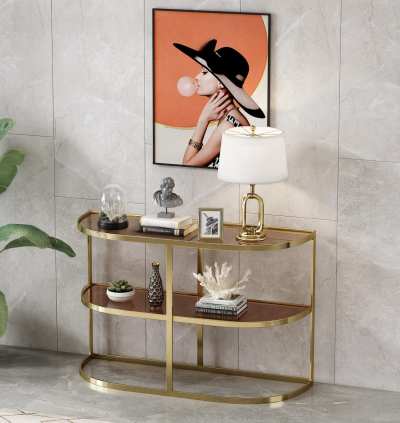 现代金属玻璃玄关桌3D模型下载